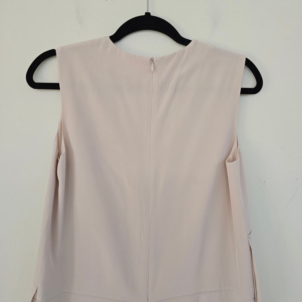Tibi Silk Ruffle Jumpsuit Culotte Cream Sleeveless Pleated Women's Size 4 - Picture 6 of 8